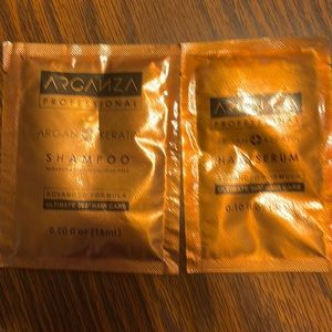 Arganza professional argan and keratin shampoo & hair serum 15ml each brand new